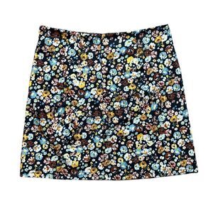 Shein Dark Floral Printed Fall Mini Skirt